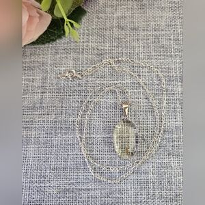 Dandelion Wish Necklace Resin Sterling Silver 925 4.09